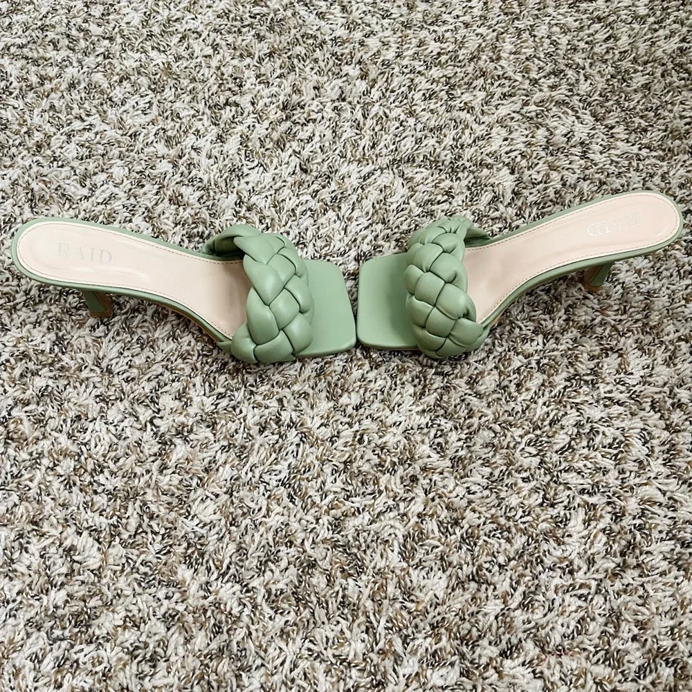 Sage Braided Mule Heels - Picture 4 of 12